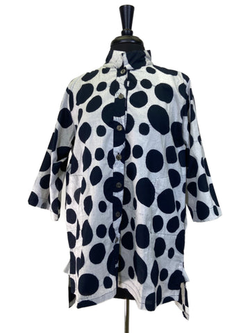 Adverb Clothing Therefore Dot Tunic in Black and White