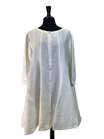 Paperlace Pleated Tunic Dress in Cream