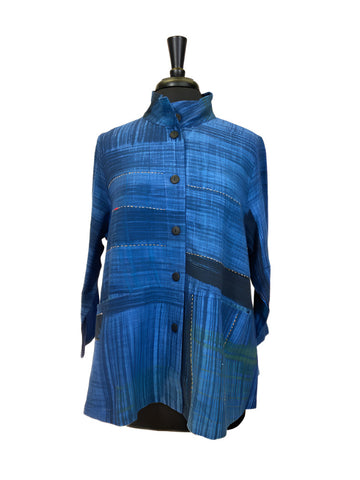 Yaza Clothing Blue Batik Shirt Jacket