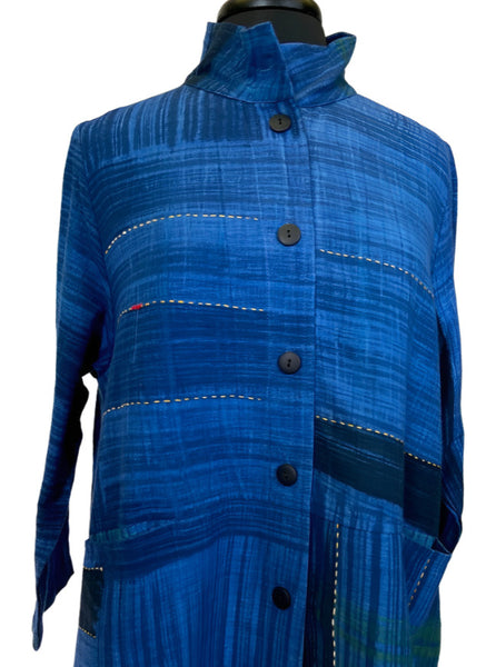 Yaza Clothing Blue Batik Shirt Jacket