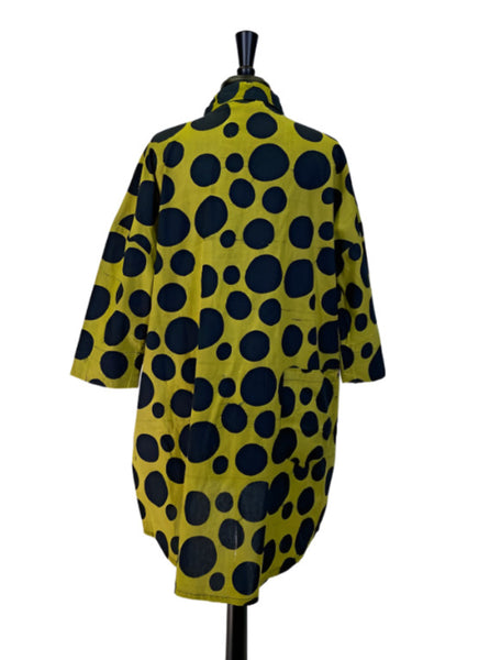 Adverb Clothing's Because Dot Tunic in Chartreuse