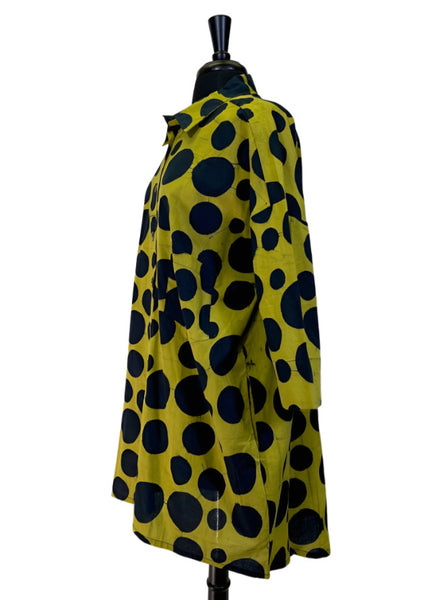 Adverb Clothing's Because Dot Tunic in Chartreuse