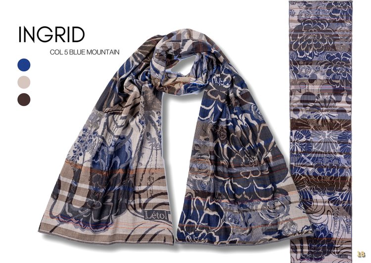 Ingrid 5 Blue Mountain Organic Woven Scarf