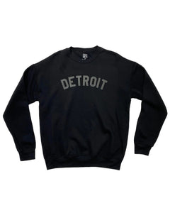 Detroit Crewneck Sweatshirt / Black on Black