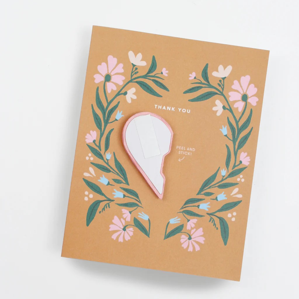 Folk Heart Thank You Pop-up Card
