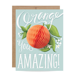 Orange Pop-up Thank You Card