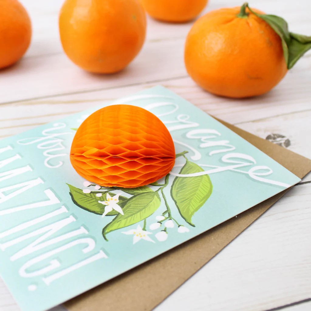 Orange Pop-up Thank You Card