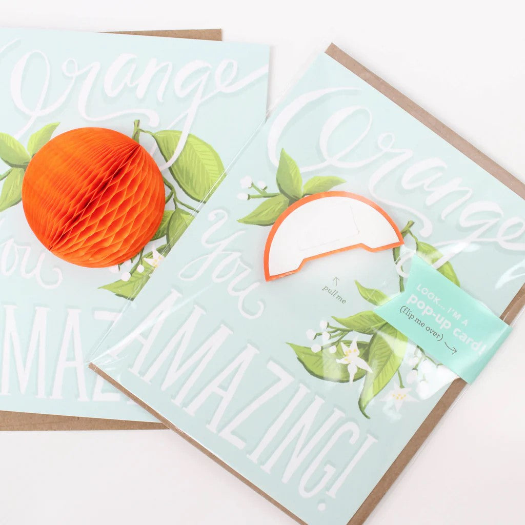 Orange Pop-up Thank You Card