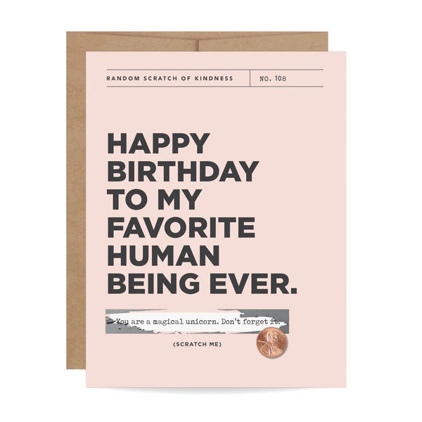 Favorite Human Being Scratch-off Birthday Card