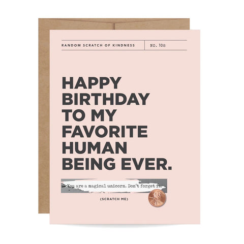 Favorite Human Being Scratch-off Birthday Card