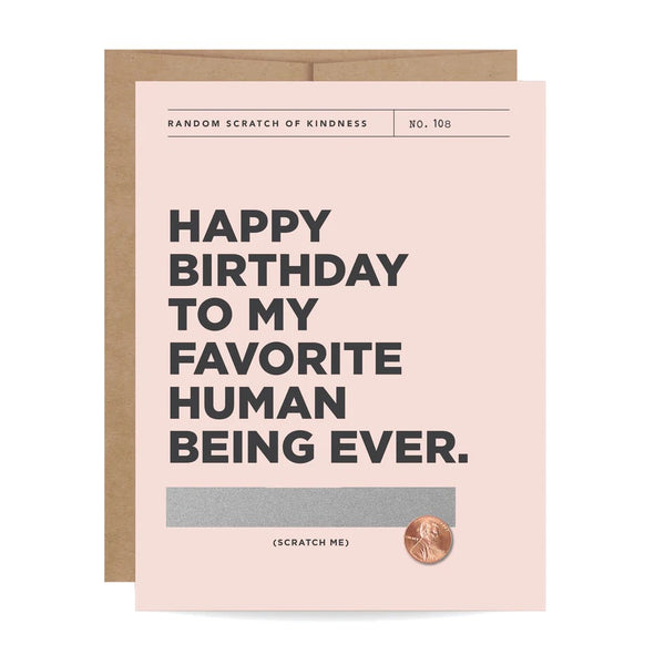 Favorite Human Being Scratch-off Birthday Card