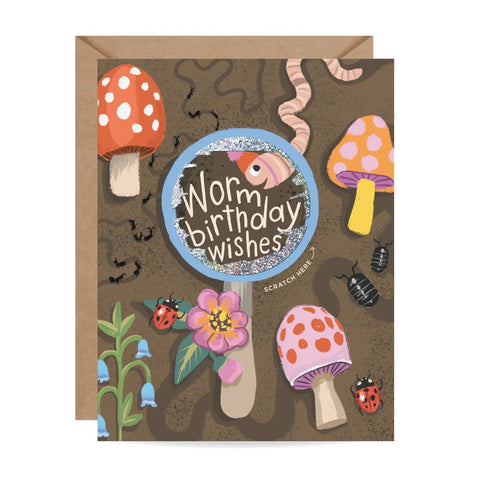 Worm Wishes Scratch-off Birthday Card