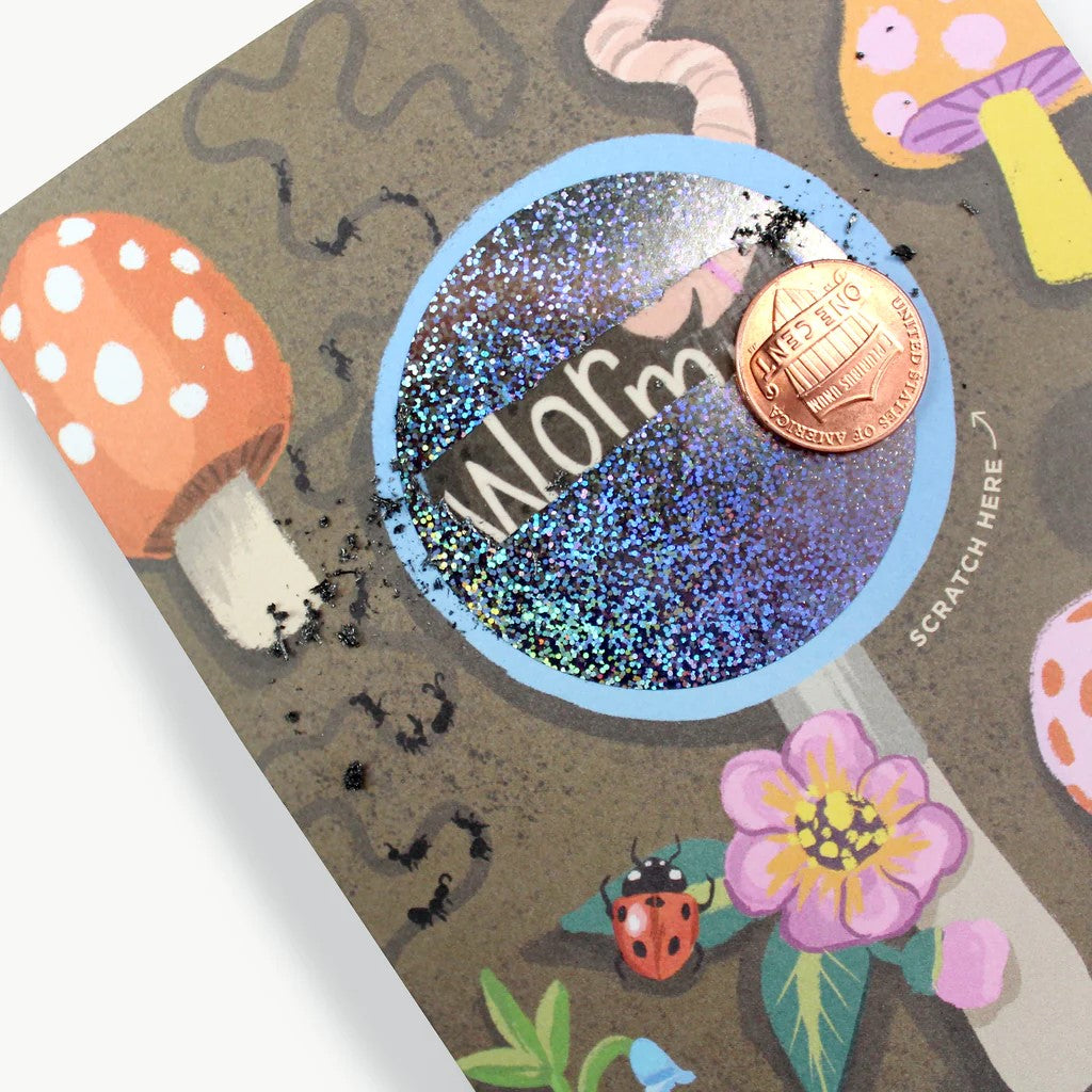 Worm Wishes Scratch-off Birthday Card