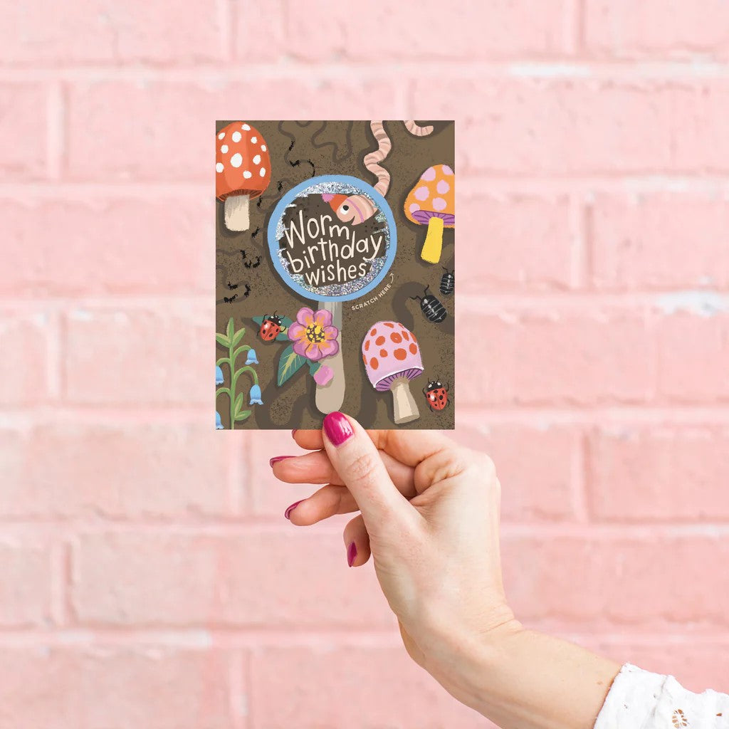 Worm Wishes Scratch-off Birthday Card
