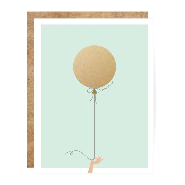Mint Balloon Scratch-off Greeting Card