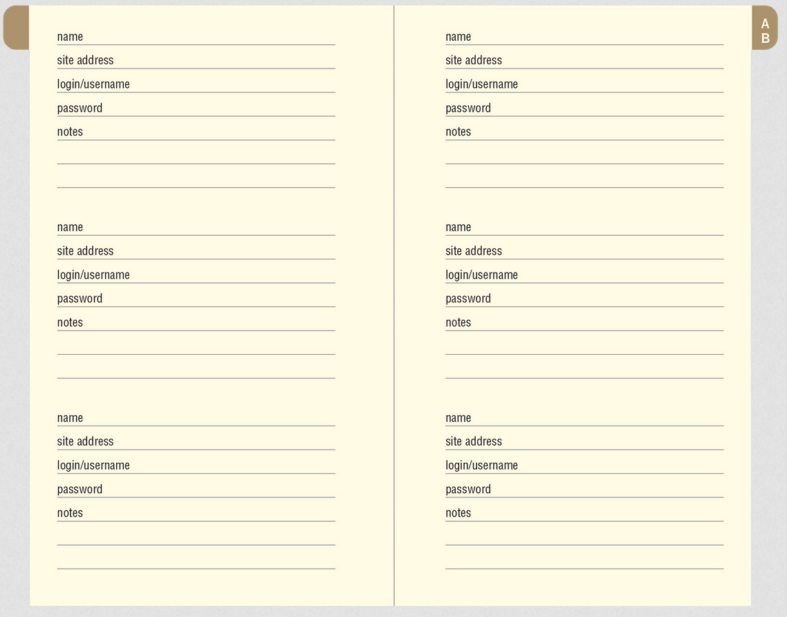 Address & Password Logbook / Watercolor