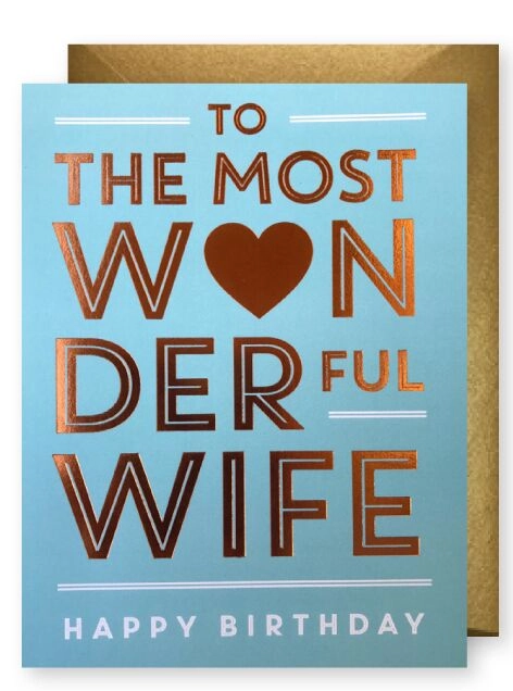 Wonderful Wife Birthday Card