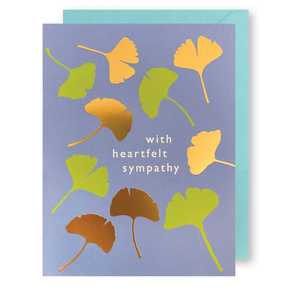 Gold Leaves Sympathy Card