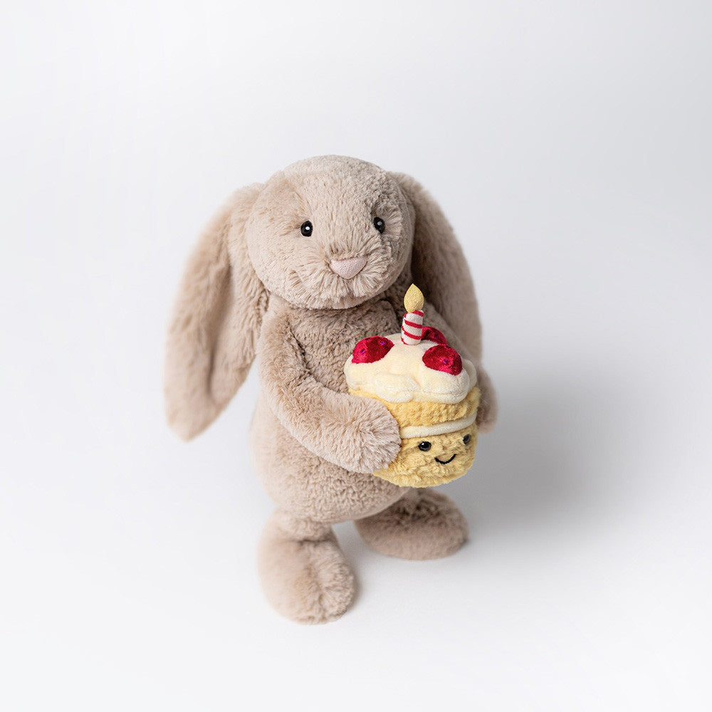 Jellycat Bashful Beige Bunny 'Birthday' Plush