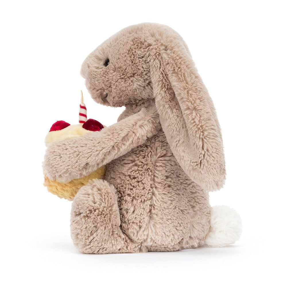 Jellycat Bashful Beige Bunny 'Birthday' Plush