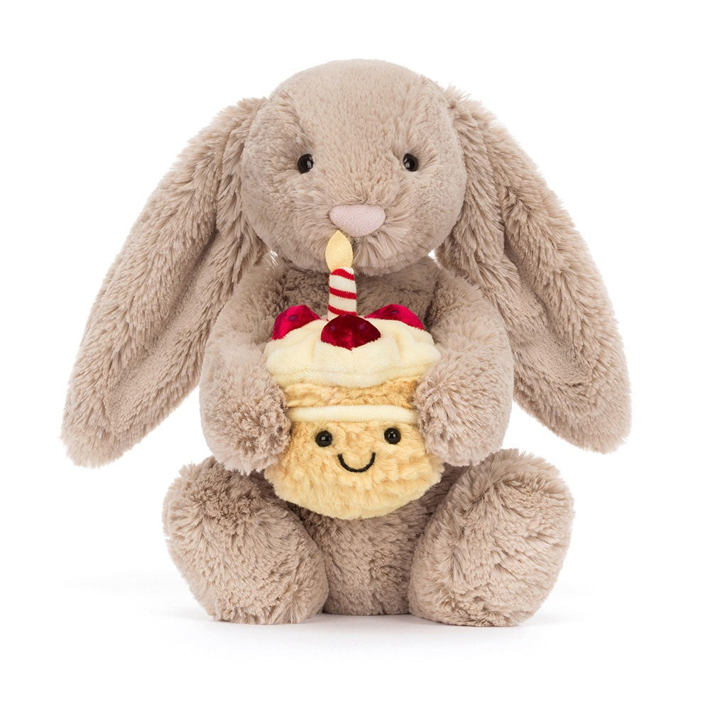 Jellycat Bashful Beige Bunny 'Birthday' Plush