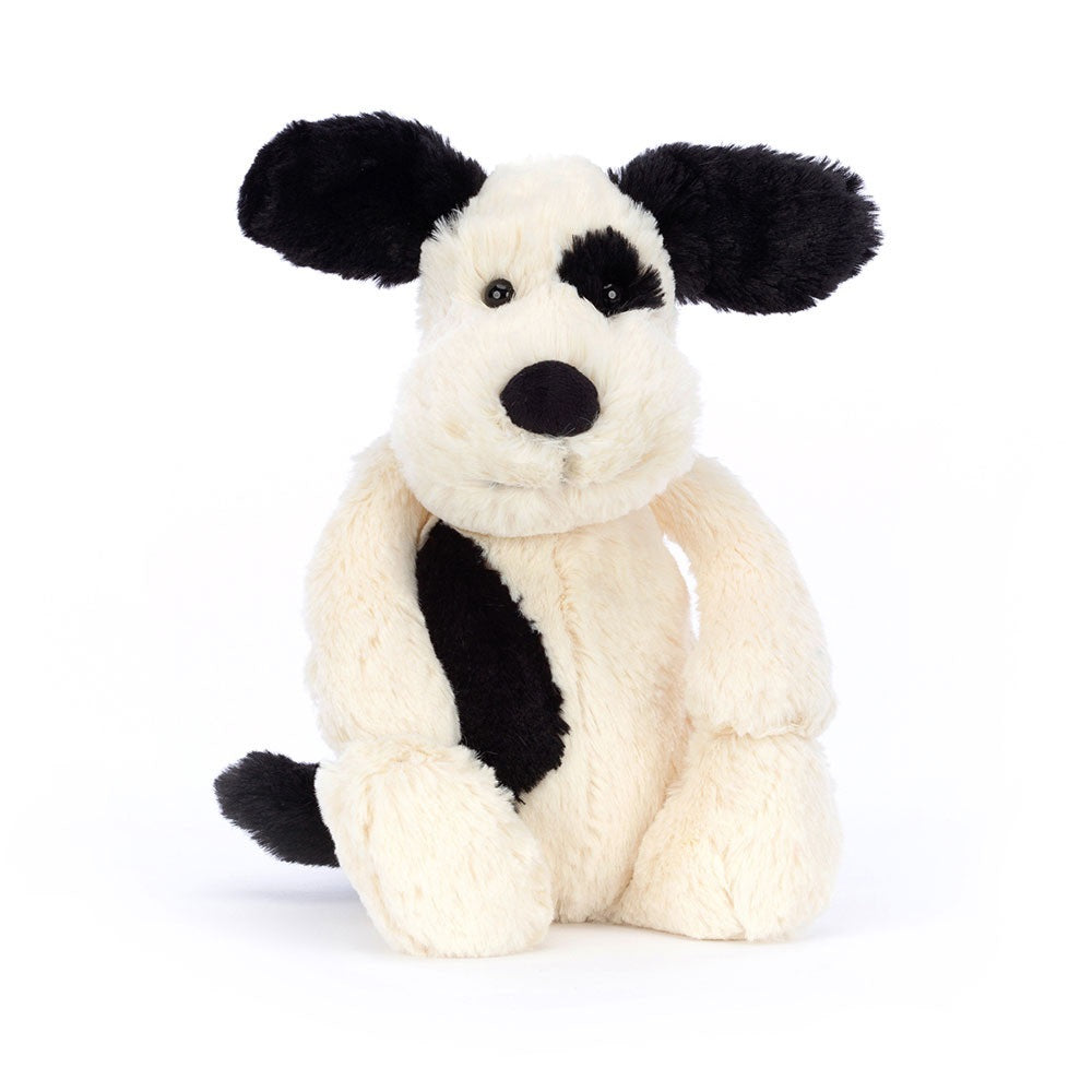 Jellycat Bashful Black Cream Puppy Medium Plush