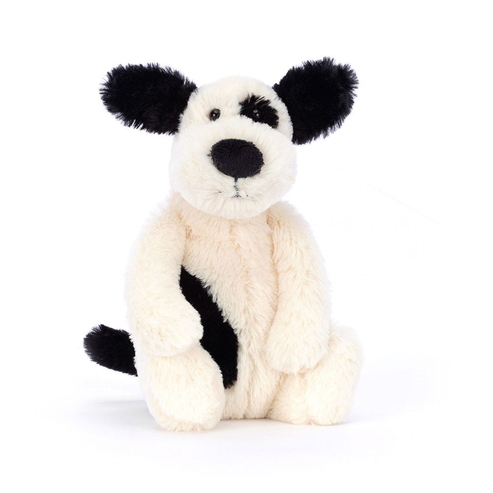 Jellycat Bashful Rufferty Black & Cream Puppy