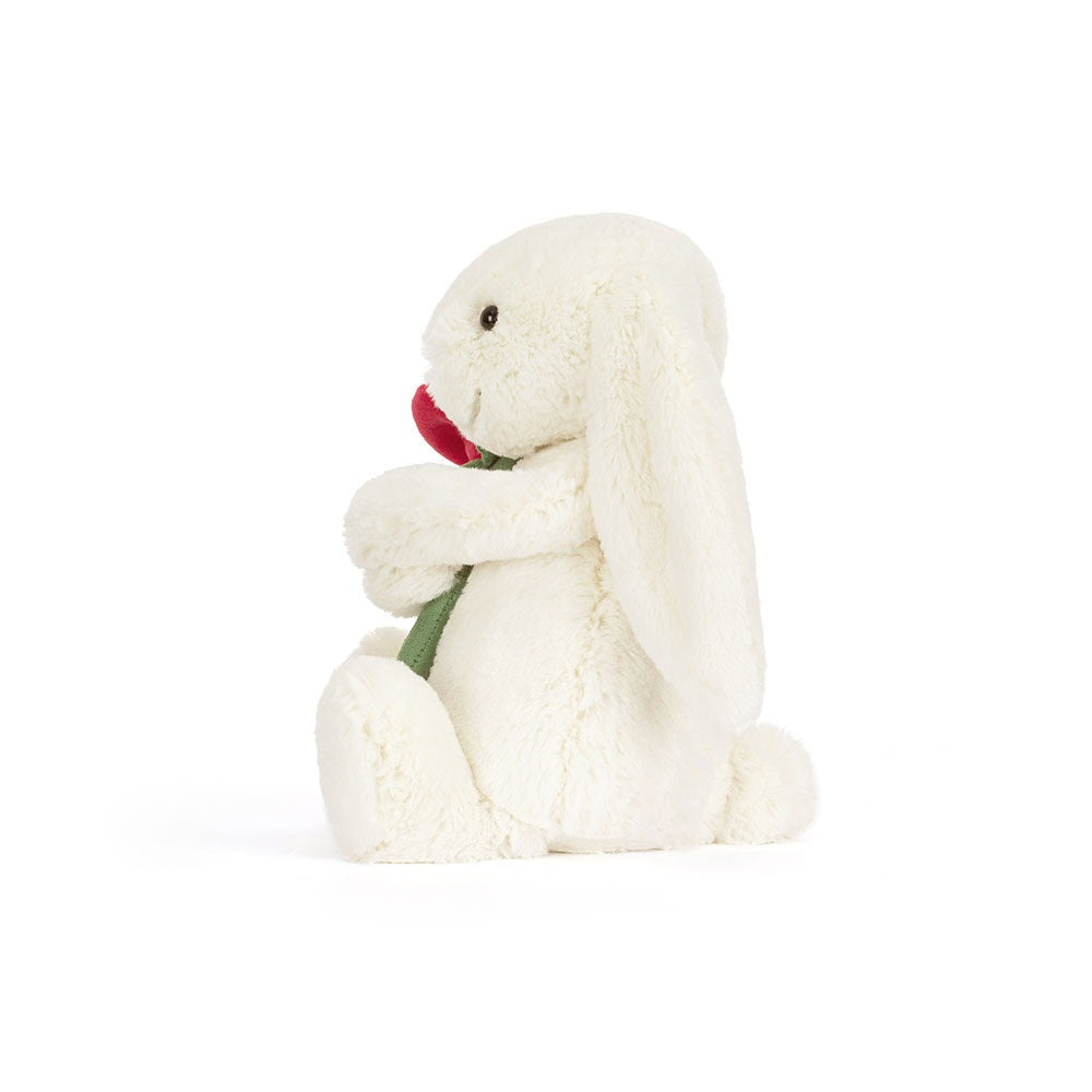 Jellycat Cream Bunny with Rose Plush