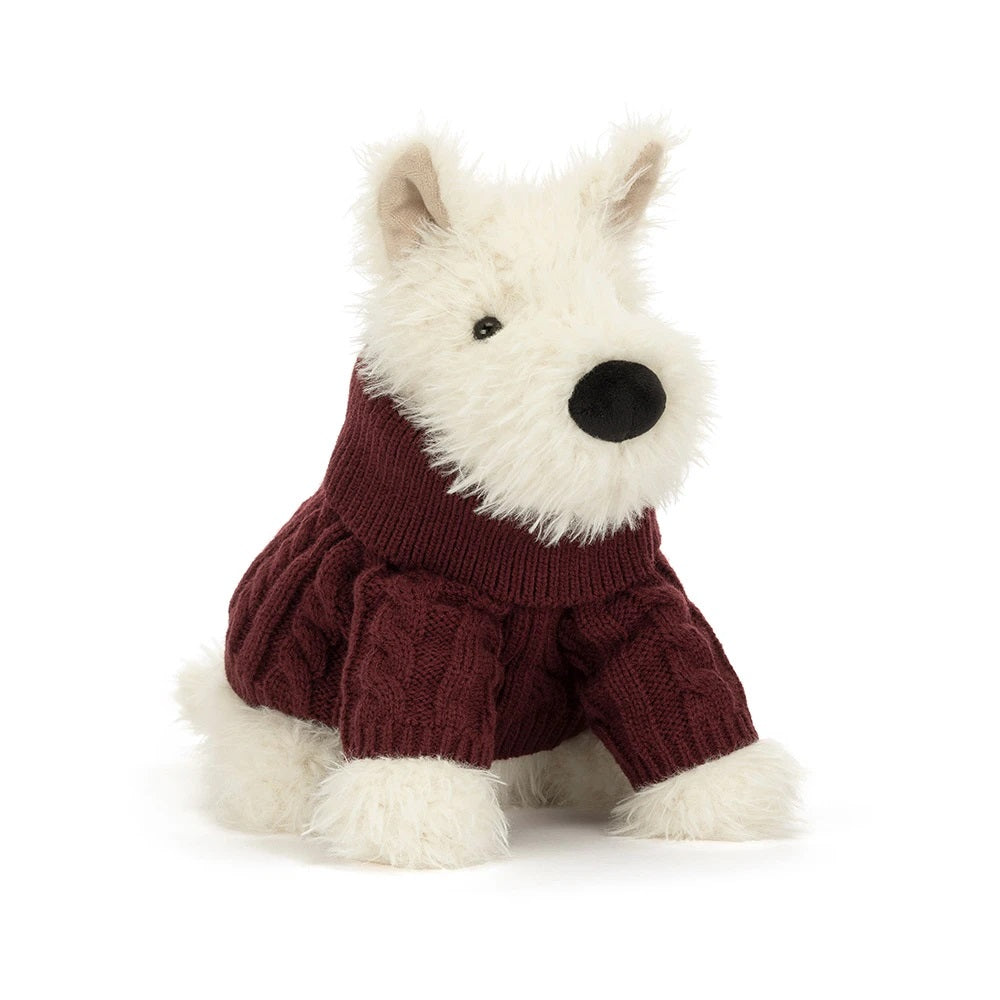 Jellycat Munro Scottie Dog 'Winter Jumper' Plush