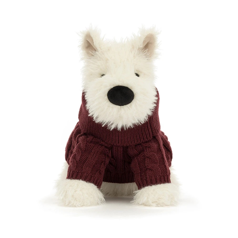 Jellycat Munro Scottie Dog 'Winter Jumper' Plush