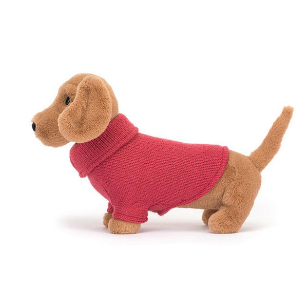 Jellycat Pink Sweater Sausage Dog Plush