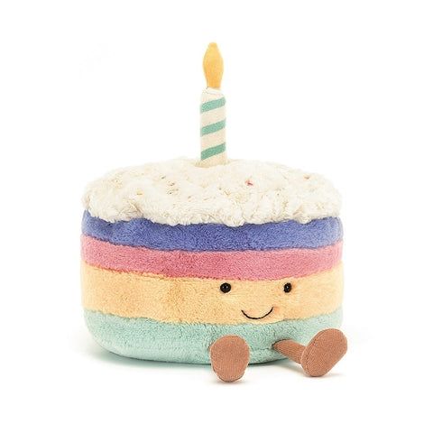 Jellycat Amuseable Rainbow Birthday Cake Plush