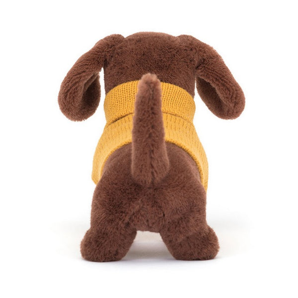 Jellycat Yellow Sweater Sausage Dog Plush