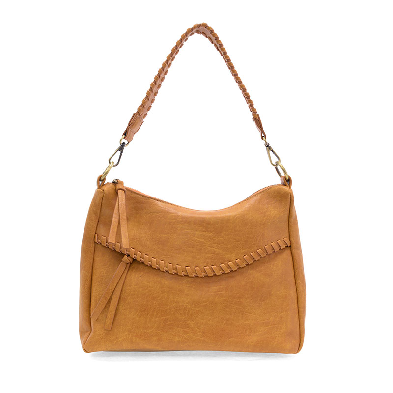 Cassidy Whipstitch Convertible Hobo Bag in Whiskey