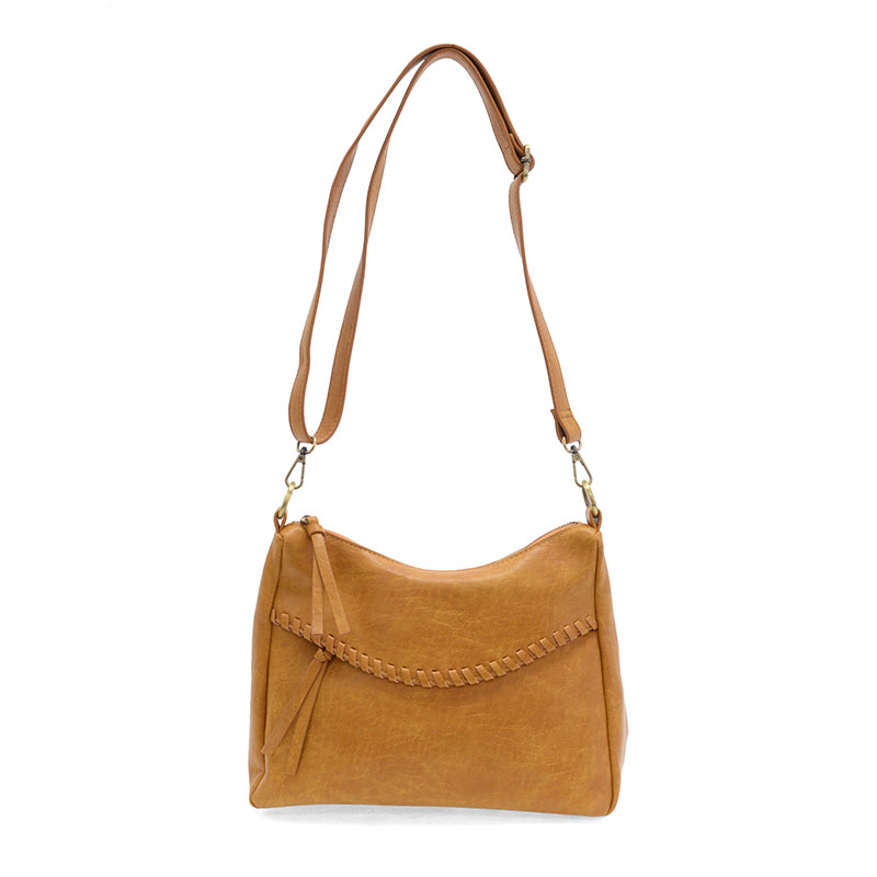 Cassidy Whipstitch Convertible Hobo Bag in Whiskey