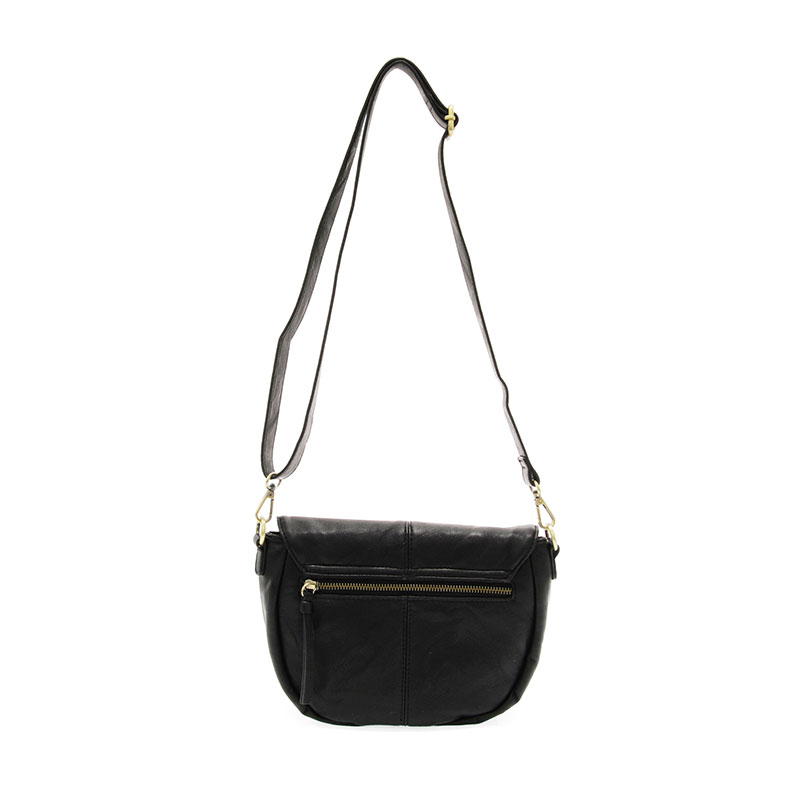 Joy Susan Helene Small Saddle Crossbody in Black