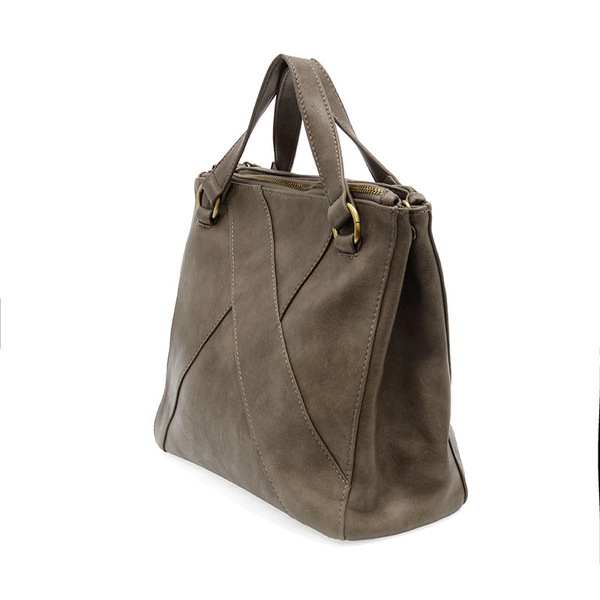 Joy Susan Janet Puzzle Crossbody Tote in Dark Taupe