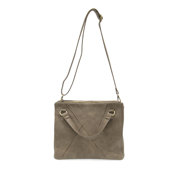 Joy Susan Janet Puzzle Crossbody Tote in Dark Taupe