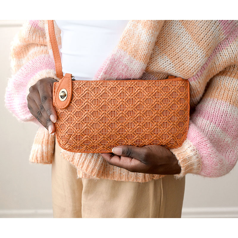Lattice Woven Mini Clutch / Click for Colors