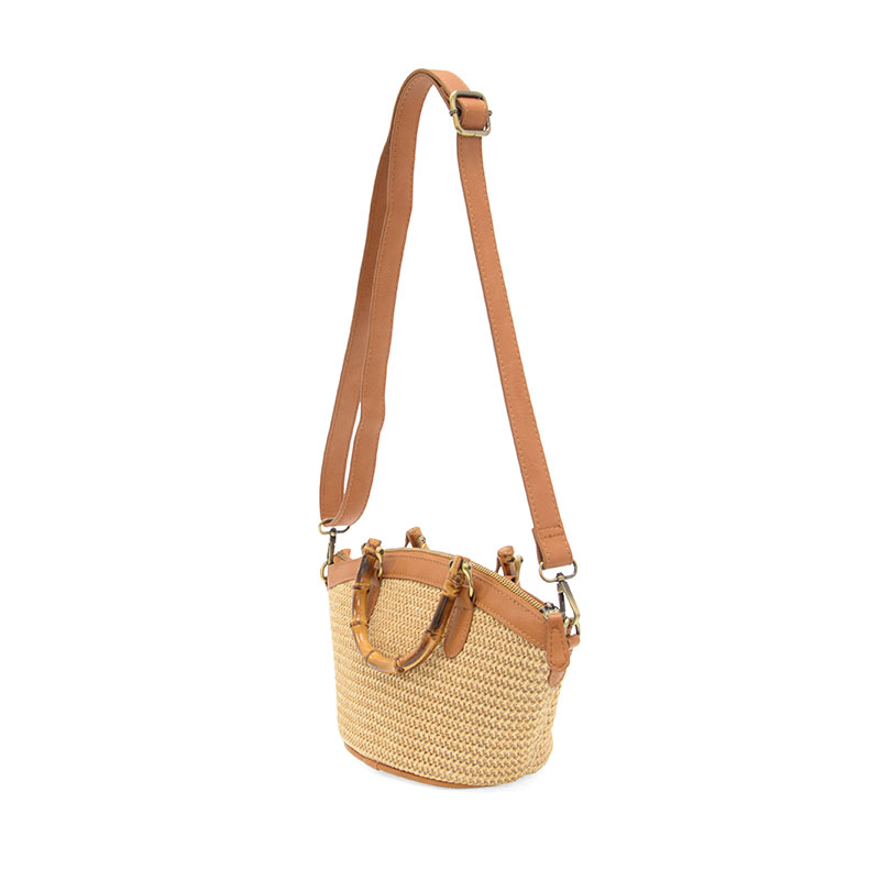 Millie Natural Straw & Bamboo Handle Basket Crossbody Bag