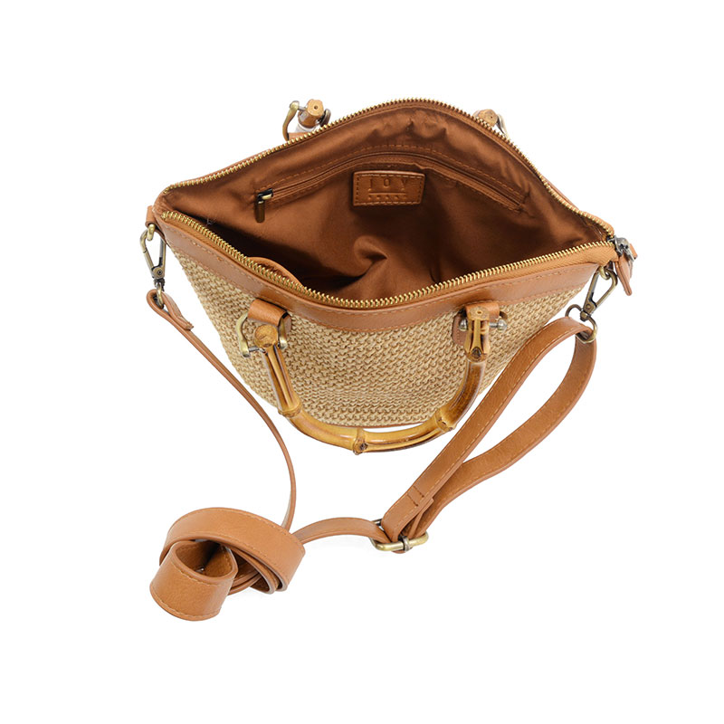 Millie Natural Straw & Bamboo Handle Basket Crossbody Bag