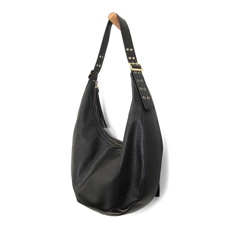 Nadia Buckle Large Hobo in Black