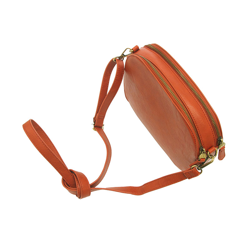 Nora Large Double Zip Camera Bag Terracotta
