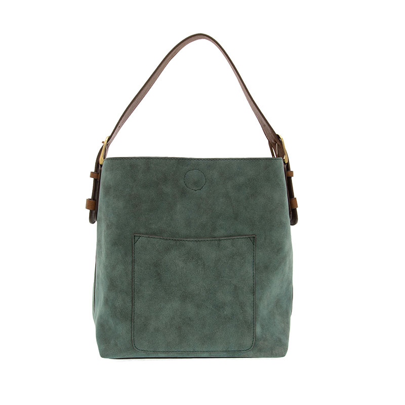 Rich Faux Suede Hobo Handbag Deep Teal