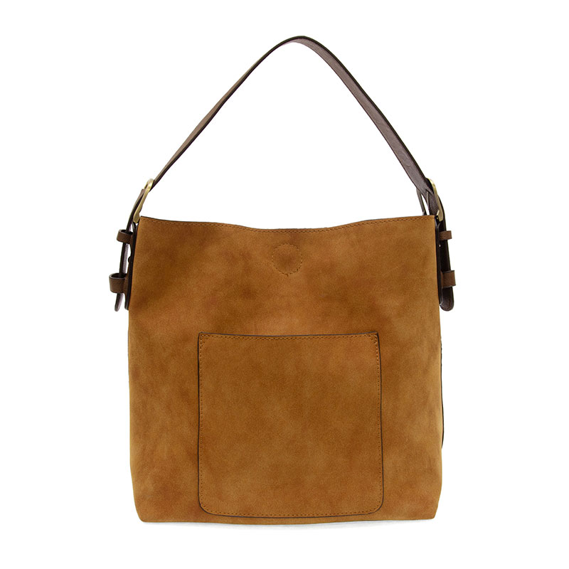 Rich Faux Suede Hobo Handbag Toffee