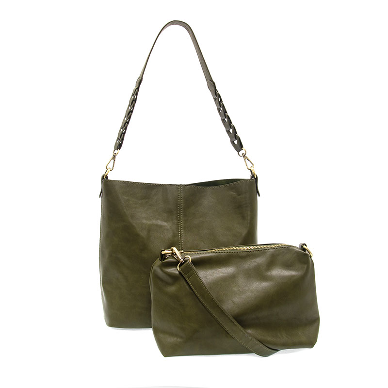 Tessa Convertible Hobo with Link Shoulder Strap in Olive