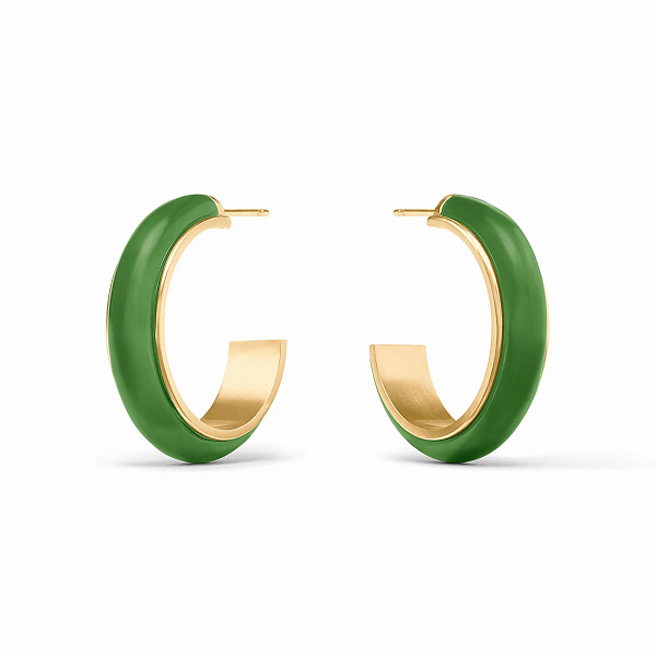 Julie Vos Carnaby Medium Palmetto Green Hoop Earrings