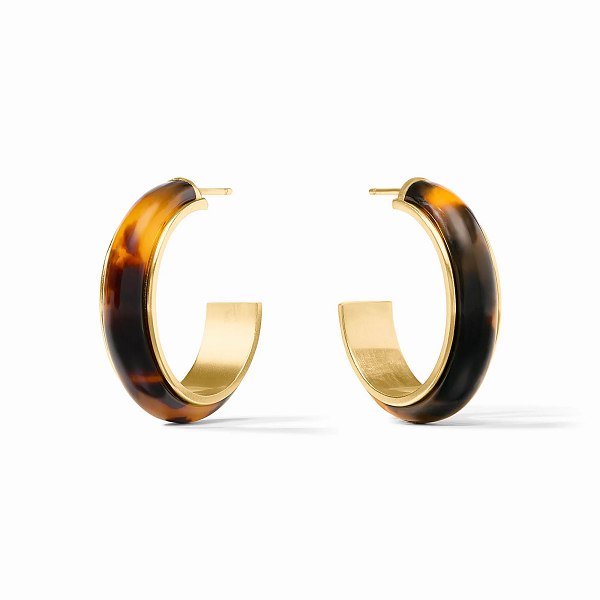 Julie Vos Carnaby Medium Tortoiseshell Hoop Earrings
