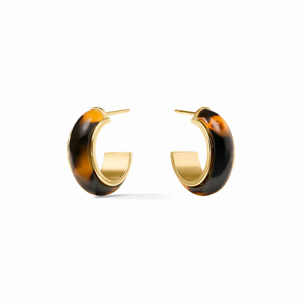 Julie Vos Carnaby Small Tortoiseshell Hoop Earrings