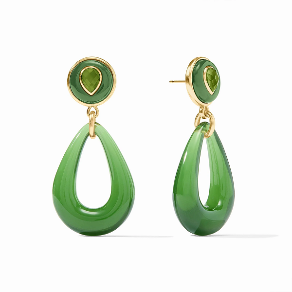Julie Vos Carnaby Statement Earring in Palmetto Green
